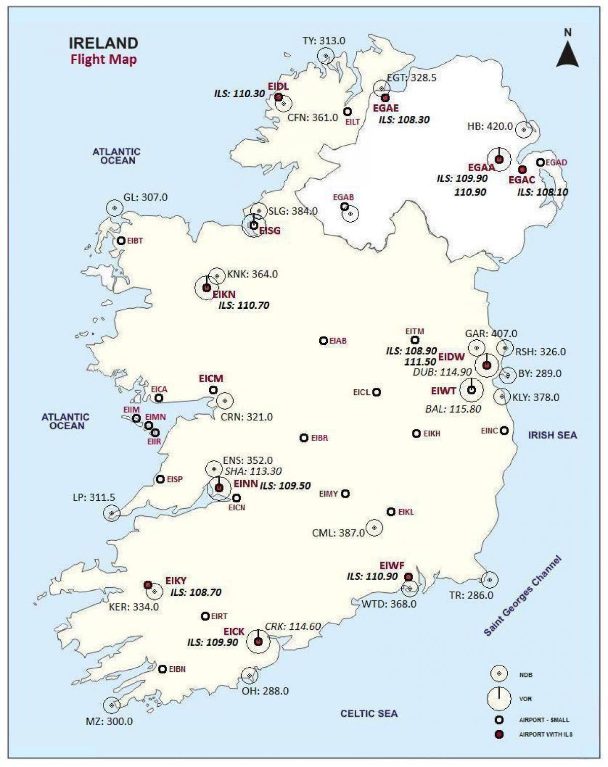 의 지도를 보여주는 북아일랜드 공항